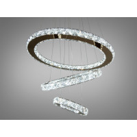 Чудова новинка, кришталева світлодіодна люстра кільця, 60W, золото Diasha 7201-6W/480+340+190G