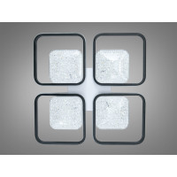 Стельова LED люстра чорна 4+4 модулі 140 Вт ПДУ Diasha 9099/4+4BK