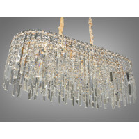 Кришталева підвісна люстра овальної форми для вітальні,12 ламп Diasha 9708-800x350SG