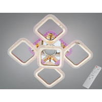 Стельова люстра з диммером, підсвічуванням і MP3, 150W Diasha J618/4+1HR+GMP3LED3colordimmer