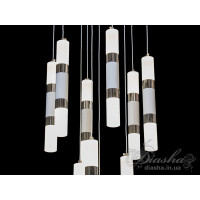 Светодиодная люстра-подвес Diasha 1015/10CR+WH 