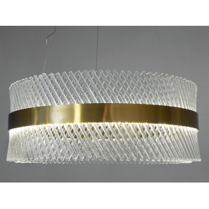 Підвісна кришталева світлодіодна люстра в зал, 70 Вт Diasha 7002/600BR