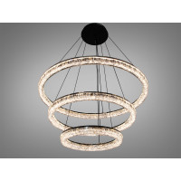 Підвісна LED люстра 3 кільця 125W чорна Diasha 1712/800+600+400BK