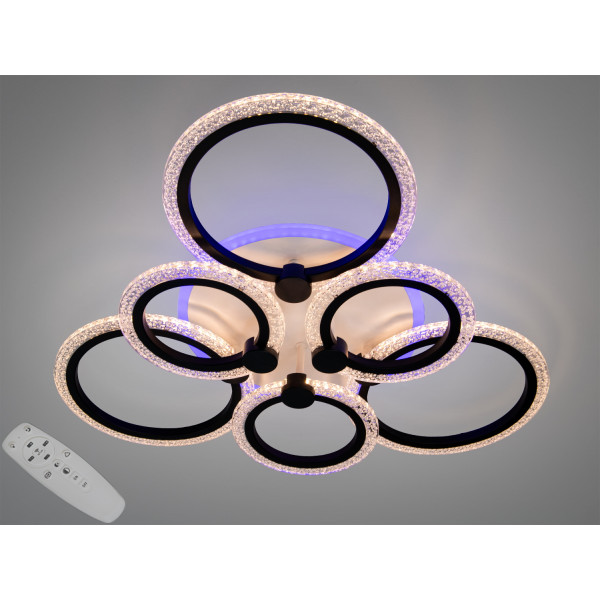 Люстра стельова LED Diasha біла 6 кілець 74W димер Diasha AD8180/3+3BKLED3colordimmer