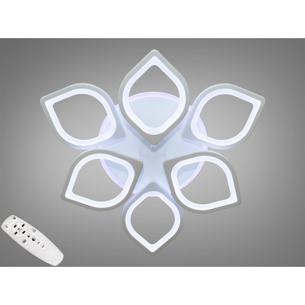 Люстра під стелю з діммером і LED підсвічуванням, 115W,  біла люстра Diasha S8073/3+3WHLED3colordimmer