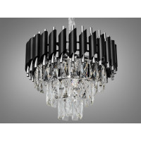 Люстра хрустальная в спальню на 5 ламп, чорний+хром Diasha 9001-400BK+CH