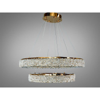 Люстра в зал LED  хром 80 Вт Diasha 7932/800+500S-gold