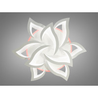 Світлодіодна люстра під стелю з пультом, 115W, біла Diasha 8146/6+3WHLED3colordimmer