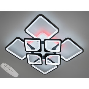 Стельова світлодіодна люстра смарт світильник з пультом, 155W Diasha H8060/4+4BKLED3colordimmer