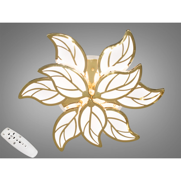 Світлодіодна пристельова люстра з регулюванням яскравості, 140W, золото Diasha 8028/6+3GLED3colordimmer