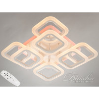 Люстра стельова Diasha 8060 біла LED димер 120Вт Diasha HAS8060/4+4GRLED3colordimmer