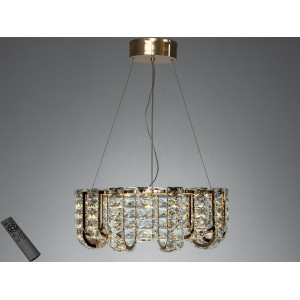 Світлодіодна люстра підвісна золото 55Вт пульт Diasha 559/500G