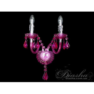 Недороге бра із кольорового акрилу в класичному стилі, на дві лампи Е14 Diasha 1004/2M-HR