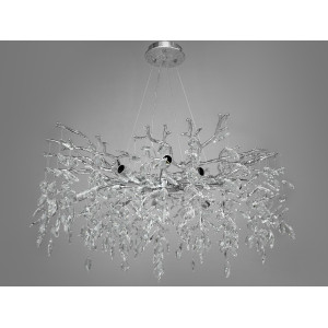 Дизайнерська підвісна кришталева люстра "Гліцинія", 10 ламп, хром Diasha 608-760CH