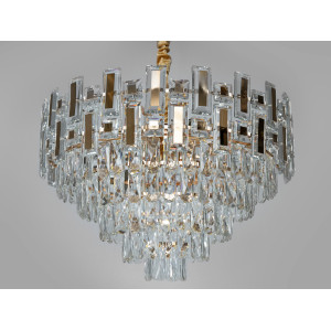 Шикарна підвісна кришталева люстра в зал, 11 ламп, золото Diasha 2018/600SGD