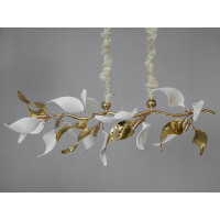 Декоративна підвісна фарфорова люстра витягнутої форми, 8 ламп, золото Diasha 7208-8PLGD
