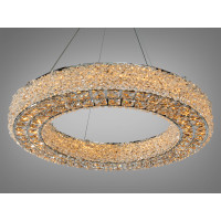 LED підвісна люстра кришталь хром 55Вт пульт Diasha 7932/600CH