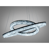 Світлодіодна люстра три кільця чорна 165Вт пульт Diasha D9711/600+400BK