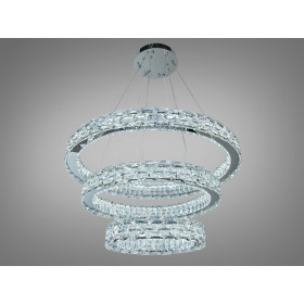Підвісна люстра LED 3 кільця 98 Вт золото Diasha 7896/800+600+400CH