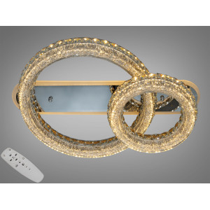 Люстра стельова LED кришталева хром 140W пульт Diasha MX6027/500+300HR