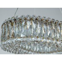 Світлодіодна підвісна люстра 505 L800x350CH хром кришталь 40 Вт Diasha 7930/430x300S-gold