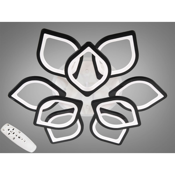 Світлодіодна люстра смарт світильник з пультом, 165 Вт, чорна люстра Diasha 8073/6+3BKLED3colordimmer