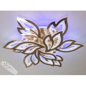 Стельова лед люстра з пультом, диммером, підсвічуванням, 140W, золото Diasha 2455/6+3GLED3colordimmer