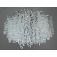 Підвісна кришталева люстра Серія Гліцинія хром 8 ламп підвіс на тросах Diasha 602-600CH