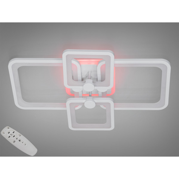 Плоска світлодіодна люстра з пультом, диммером, підсвіткою, 76W Diasha 8208/4WHLED3colordimmer Плоска світлодіодна люстра з пультом, диммером, підсвіткою, 76W Diasha 8208/4WHLED3colordimmer