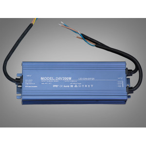 Блок живлення 24В, для підключення LED стрічки, 200Вт, 8.3А Diasha PPF-PW-IP68-24v-200w