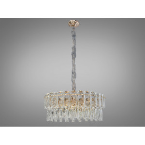 Унікальна підвісна кришталева люстра в передпокій, 14 ламп, золото Diasha D898-600G