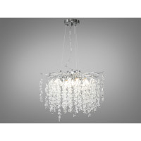 Люстра підвісна кришталева Diasha Серія Гліцинія хром 8xE14 регульована висота Diasha 603-600CH