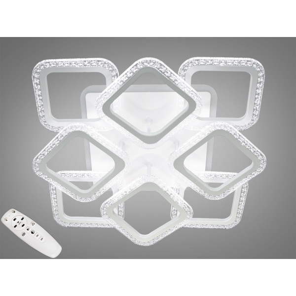 Стельова світлодіодна люстра з димером 130W Diasha AS8170/4+4WHLED3colordimmer
