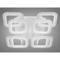 Стельова LED люстра на пульту з димером, 120W, біла Diasha HAS8060/4+4WH