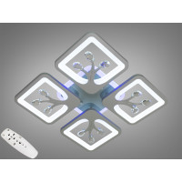Модна стельова LED люстра з пультом, дімером, підсвічуванням,85W, сіра Diasha S8157/4GRLED3colordimmer Модна стельова LED люстра з пультом, дімером, підсвічуванням,85W, сіра Diasha S8157/4GRLED3colordimmer