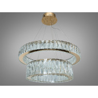 Кришталева люстра LED золото 105Вт пульт Diasha 575/600+420G