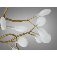 Неймовірно красива стельова люстра "Світлячок", 42 лампи, золото сатин Diasha X890-42AGD