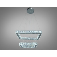 Сяюча новинка, підвісна кришталева лед люстра в вітальню, 62 Вт, хром Diasha 7223-6A/500+340HR