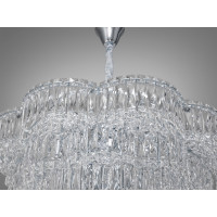 Красива, пишна кришталева люстра підвіс срібного кольору на 17 ламп Diasha 310-750CH