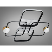 Сучасна стельова світлодіодна люстра з пультом, 55Вт, білий+чорний Diasha MX2990-2+2AWH+BK