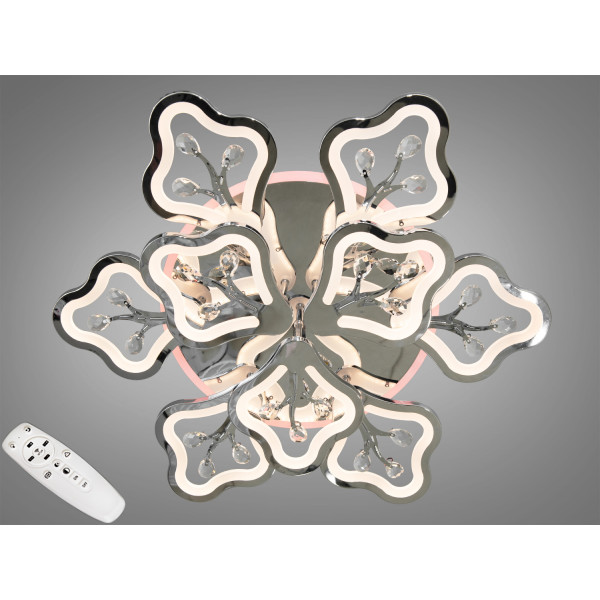 Стельова LED декоративна люстра  в стилі хай тек, 150W, хром Diasha 8149/6+3HRLED3colordimmer