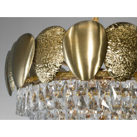 Золота кришталева підвісна люстра для вітальні на 11 ламп Diasha 8822/600G