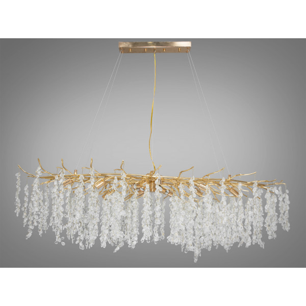 Люстра в зал 15 ламп золото Diasha 603-L1500GD