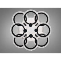 Стельова люстра Diasha чорна LED 92W 8 кілець Diasha A8180/4+4BKLED3colordimmer