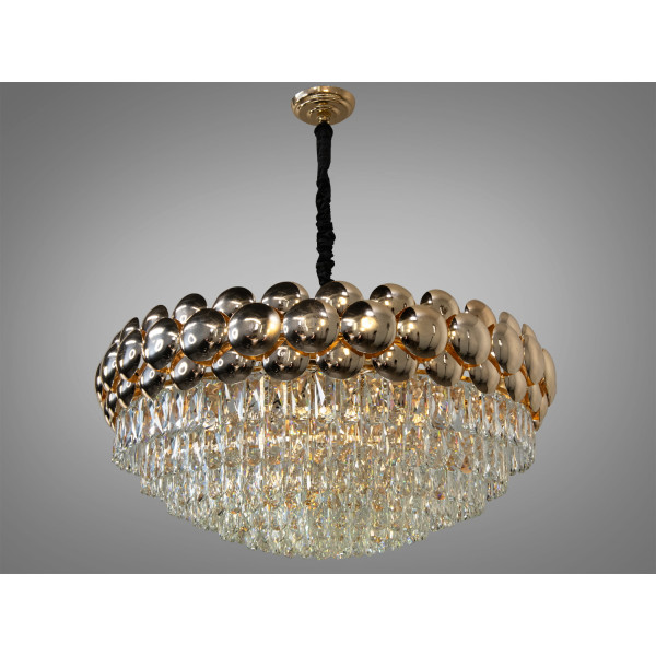 Перлина колекції, велика кришталева люстра під 19 ламп, Diasha QS6608/800G Перлина колекції, велика кришталева люстра під 19 ламп, Diasha QS6608/800G
