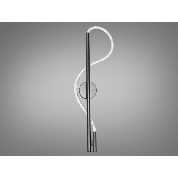 Сучасний настінний світлодіодний світильник Мотузка, 14W, чорний хром Diasha 9607-BHR