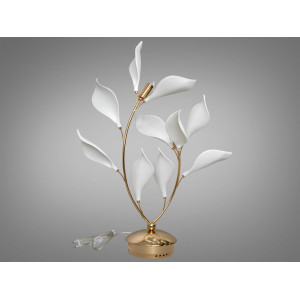 Вишукана настільна лампа з керамічними елементами, 2 лампи, золото Diasha 7172-2TGD