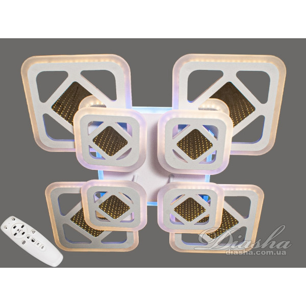 Світлодіодна люстра з 3d ефектом, 205W Diasha 6015/4+4WHLED3colordimmer