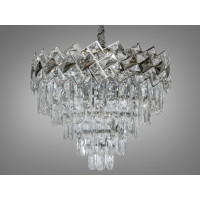 Захоплююча підвісна кришталева люстра в зал, 11 ламп, хром Diasha 6309-500CH