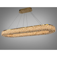 Люстра підвісна LED кришталева золото 84 Вт овал Diasha 7932/1000x300S-gold